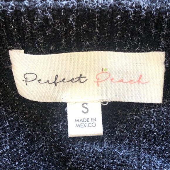 Perfect Peach Size Small Comfy Charcoal Long Sleeve Ruffled Sweater - Picture 4 of 10